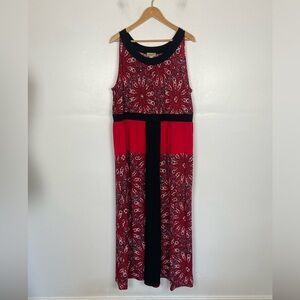 One World Soft Butter Knit Maxi Dress Plus Size 3X Color Red‎ Sleeveless